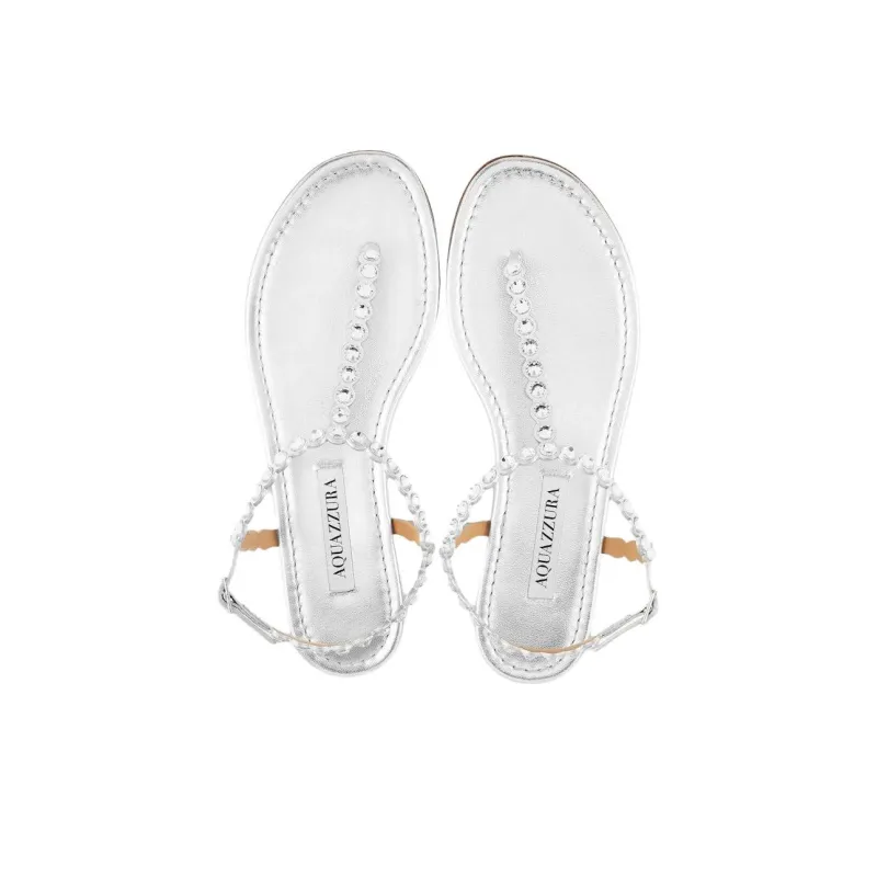 AQUAZZURA Tequila Strap Sandals Women's Silver-4