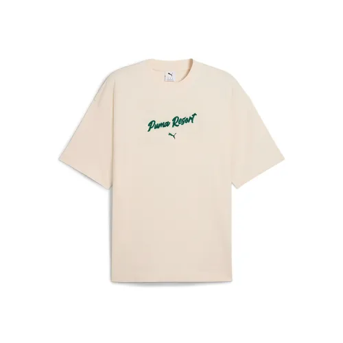 PUMA T Shirts Unisex Ecru