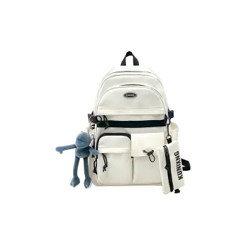 Deli Bear Nylon Backpack Unisex Ecru Light Gray Blue Black