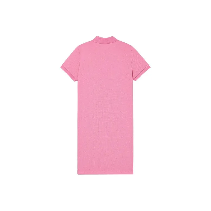 LACOSTE SS23 Summer Vitality Series Short Sleeved Dress Women's Rose Red-1