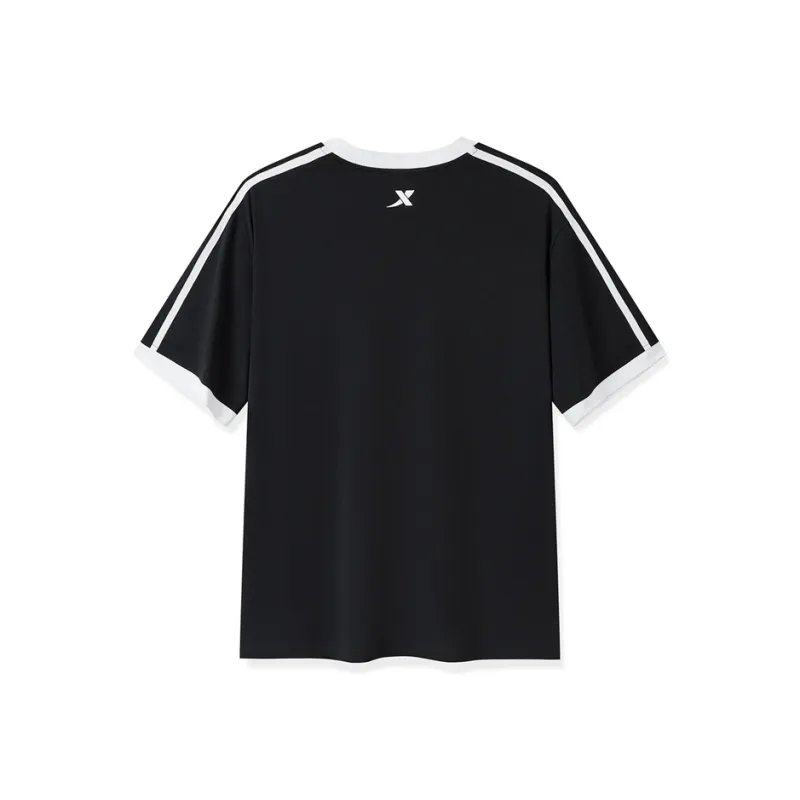 XTEP T Shirt Unisex Matte Black/Raw White-1
