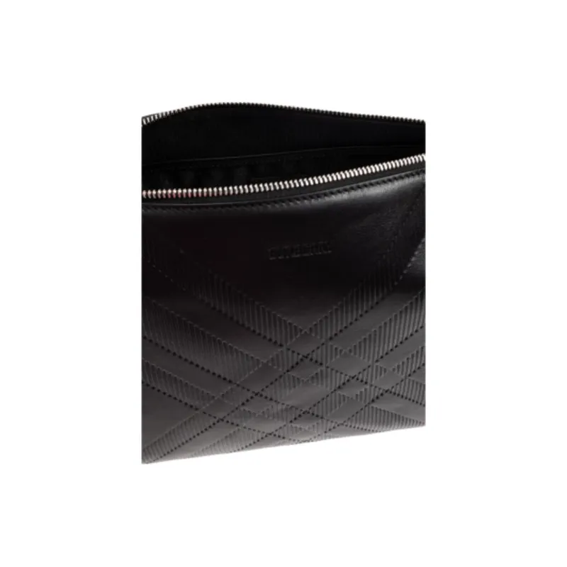 Burberry Leather Clutch Men's Black-3