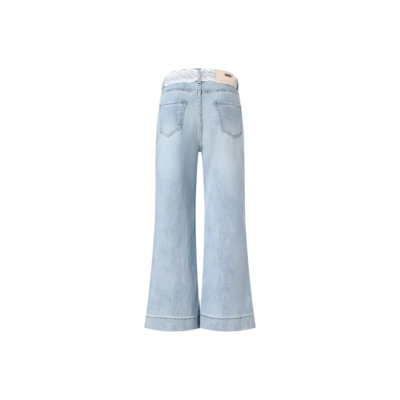 Flowers In Water Jeans Women's Light Blue-2