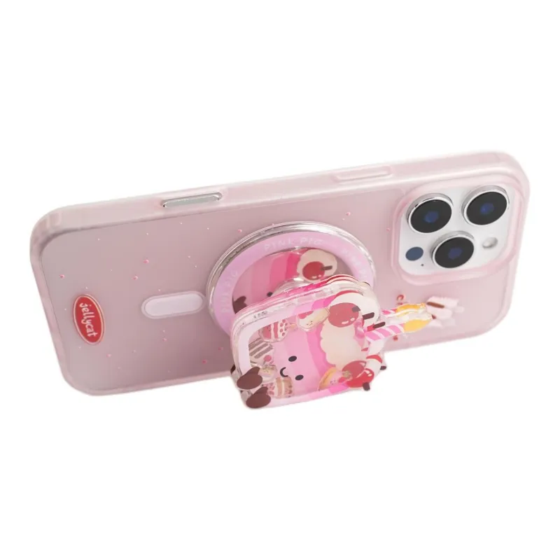 Sopi Acrylic Material Matte Jellycat Cherry Cake Phone Cases Compatible With IPhone 16/15 Pro Max/Apple 13/14 Pro/Max-3