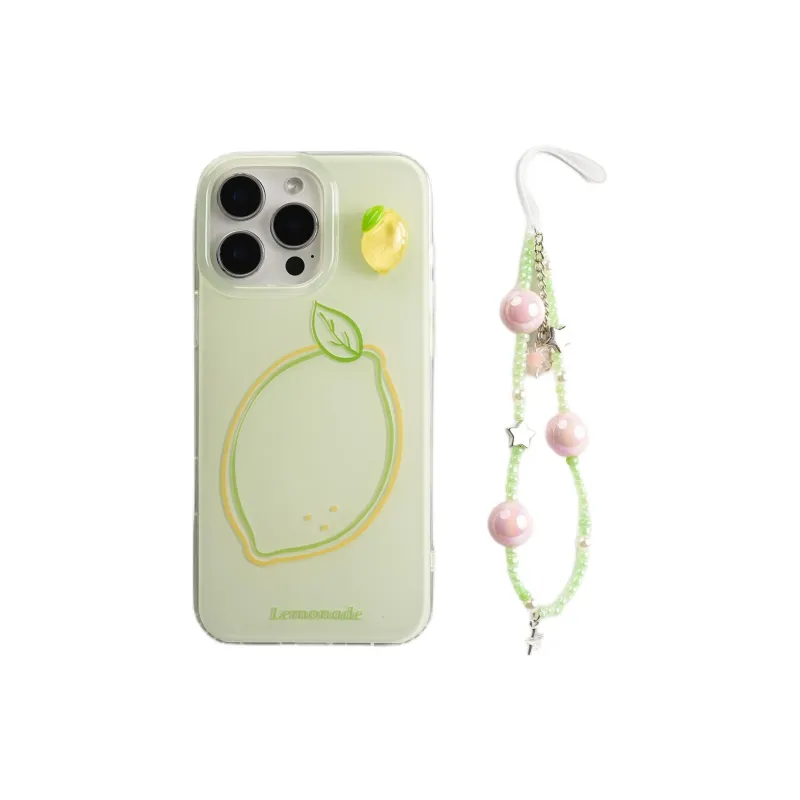Sopi Acrylic Material Line Apple Peach Lemon Phone Cases Compatible With IPhone 16/15 Pro Max/Apple 13/14 Pro/Max-11