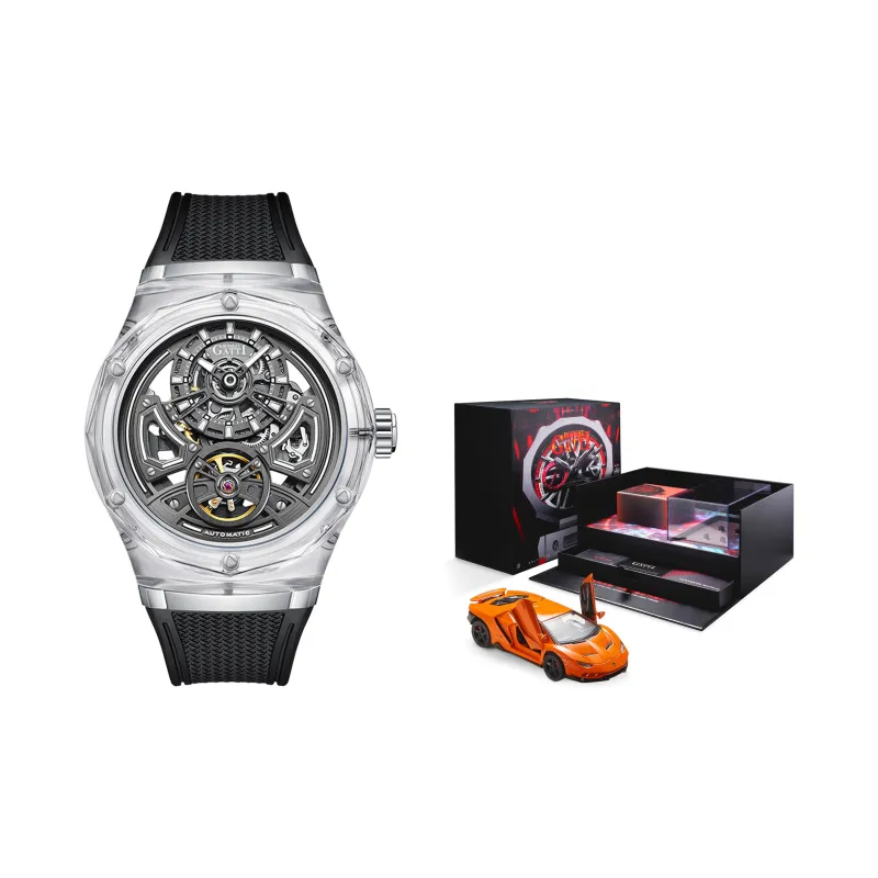 BONEST GATTI Automatic Mechanical Movement Rubber Strap Watch Men's Watches Black Dial-13