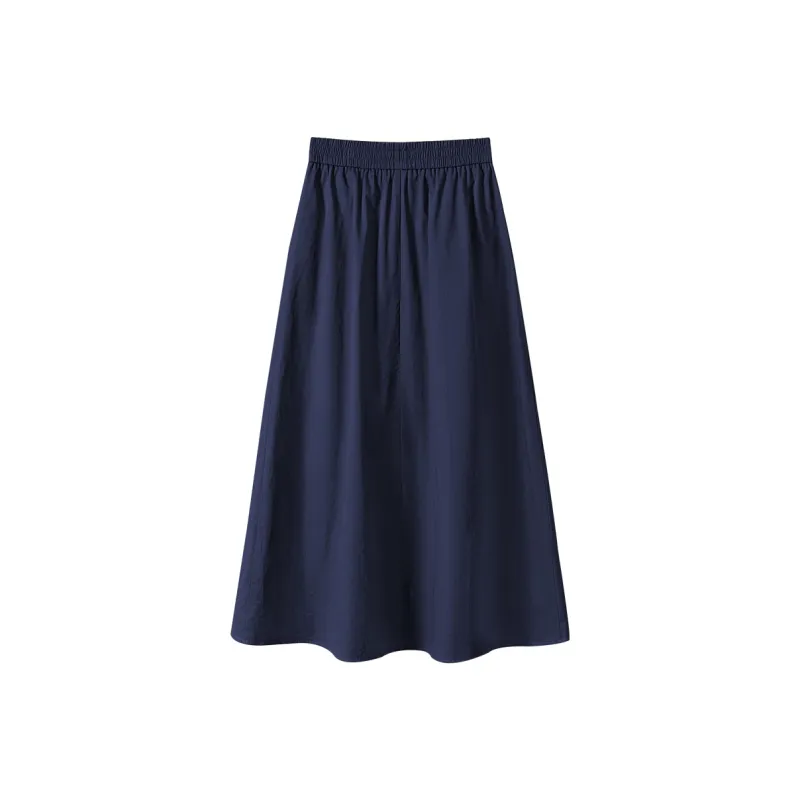 TOUCH Casual Long Skirt Women's Navy Blue-1