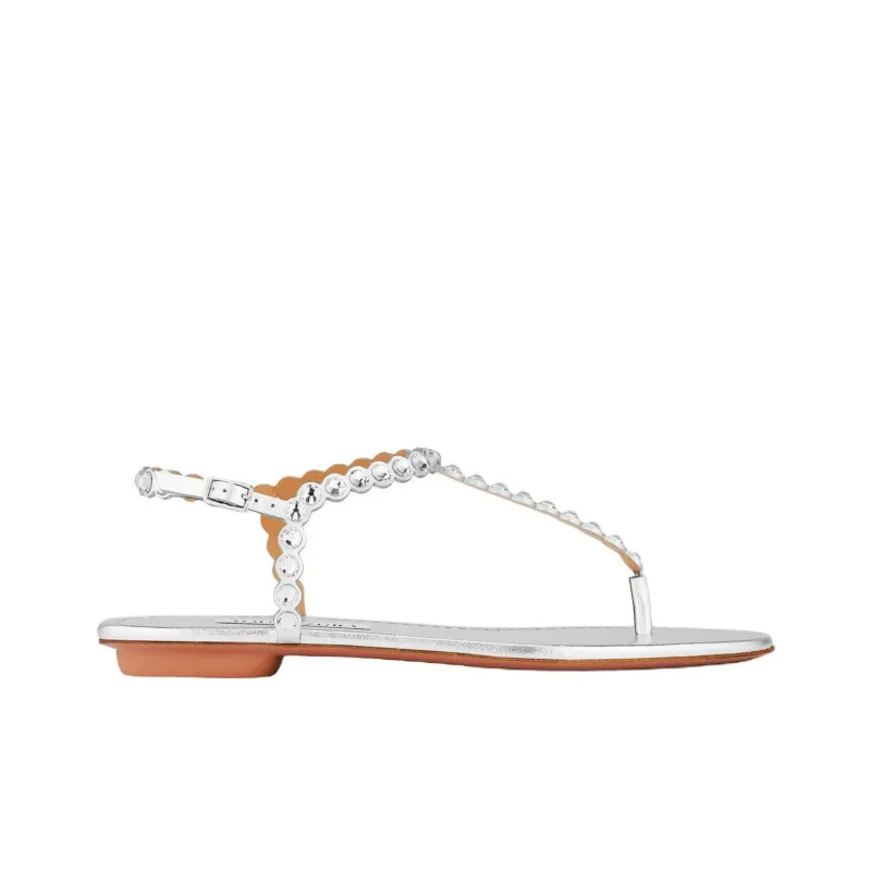 AQUAZZURA Tequila Strap Sandals Women's Silver-1