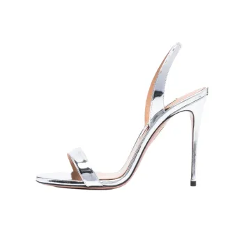 AQUAZZURA So Nude Strap Sandals 11cm Women's Silver