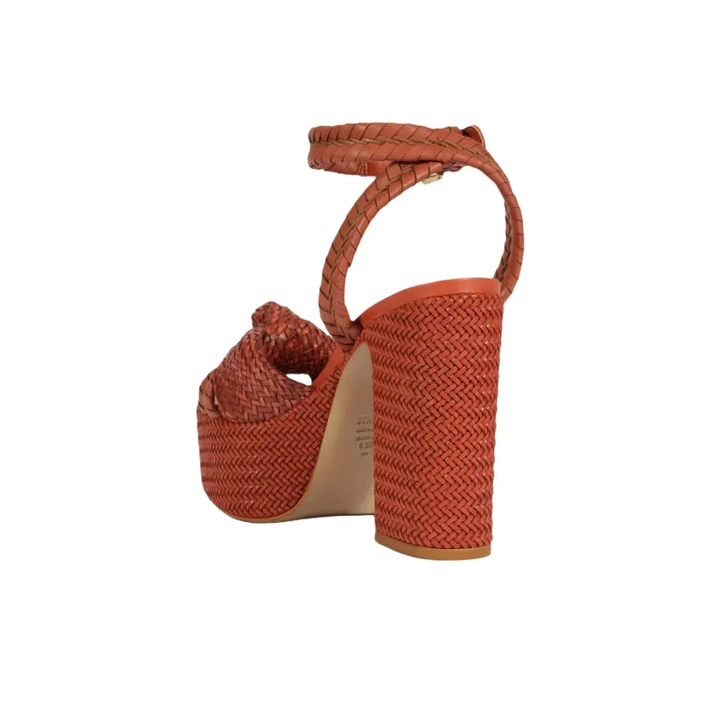 Schutz Khari One Strap Sandals 12cm Women's Orange-3