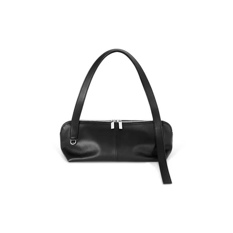 TAD FAB Cow Leather Tote Bag, Shoulder Bag Medium Size Unisex White/Black-0