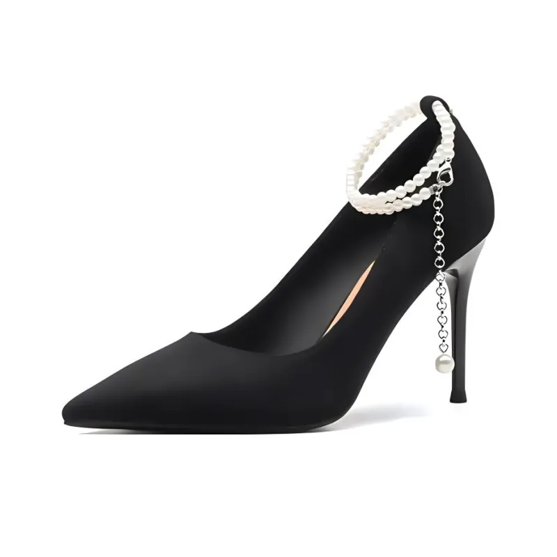 Dawei's House Slim Heel High Heels Women's Black-6