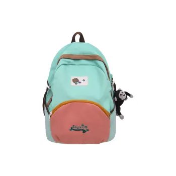XIANGSU Nylon Backpack Unisex Green/Yellow/Gray