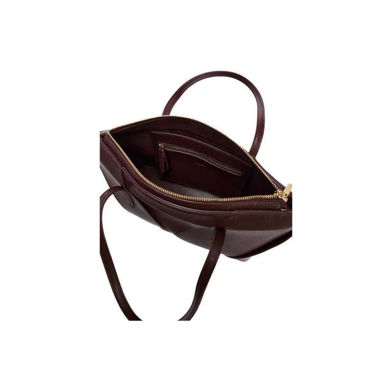 ZARA Polyurethane Handbag Medium Size Women's Red-5