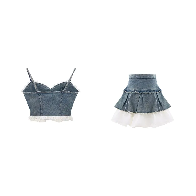Blovelan Skirt Set Women's Smoke Blue-1