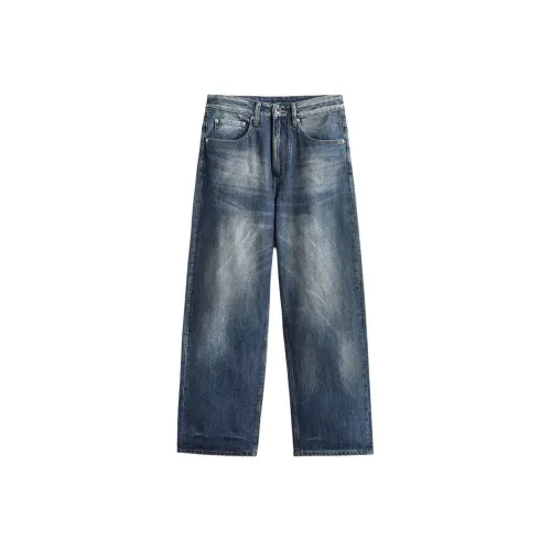 ZENGZHI Jeans Unisex Dirty Blue