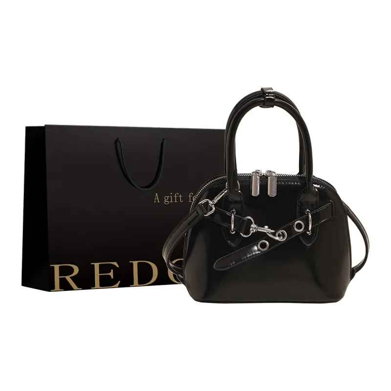REDOO PU Handbag Women's Black Ecru/Light Yellow/Light Pink-0