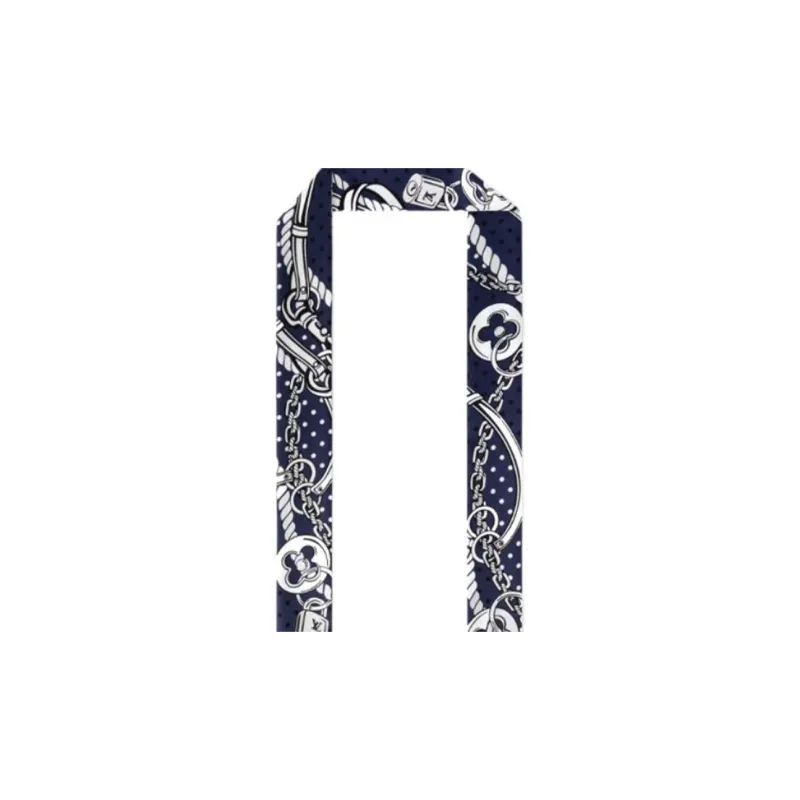 LOUIS VUITTON Mulberry Silk Hair Bands Women's Blue-2