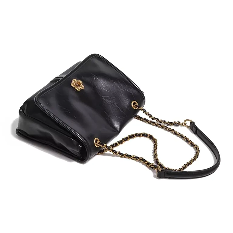 CLEVER& KETCH PU Shoulder Bag Women's Black/Ecru/Coffee-5