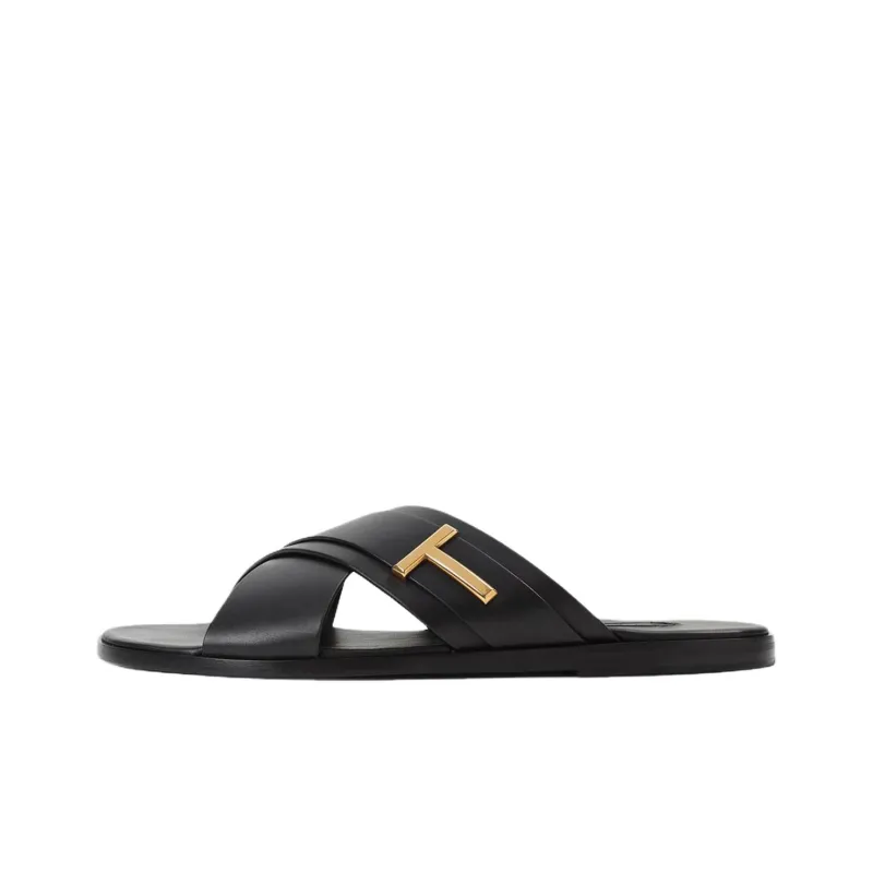 TOM FORD Slide Slippers Men Black-0