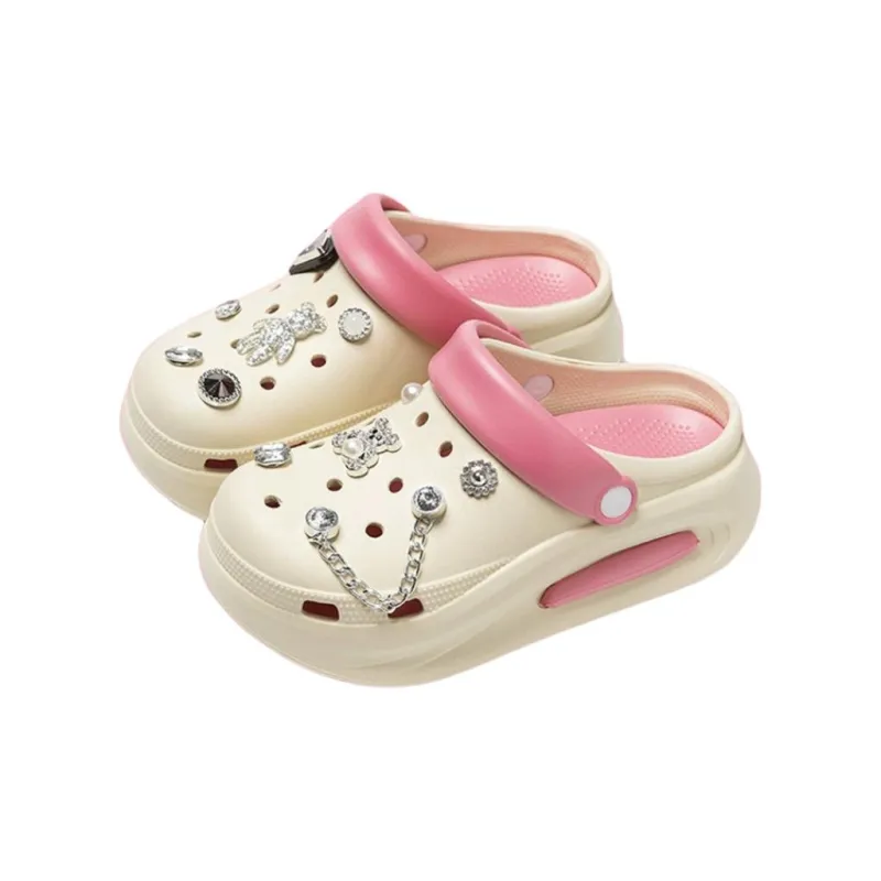 ECAC Squashy And Bouncy Feeling Clogs, Summer Height Increasing, Slip Resistant EVA Platform Slippers-24