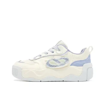 QIAODAN Dry Anti Slip Wear Resistant Low Top Skateboard Shoes Women's White Purple