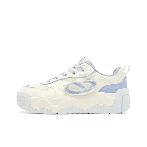QIAODAN Dry Anti Chinese Wear Resistant Low Top Skateboard Shoes Women's White Purple