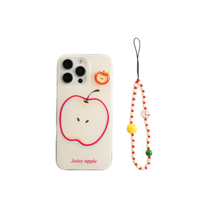 Sopi Acrylic Material Line Apple Peach Lemon Phone Cases Compatible With IPhone 16/15 Pro Max/Apple 13/14 Pro/Max-3