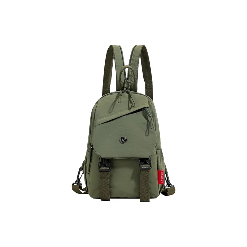 GOBLIN SHARKS 1759 Fabric Backpack Unisex Ecru/Black/Green-14
