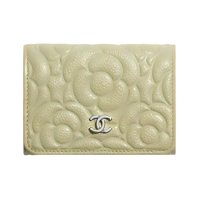 CHANEL Cow Leather Wallet Unisex Green-0