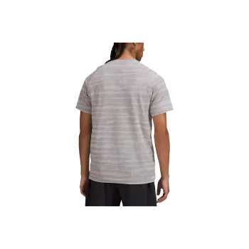 Lululemon Metal Vent Tech T Shirts Men Stripes Gull Gray