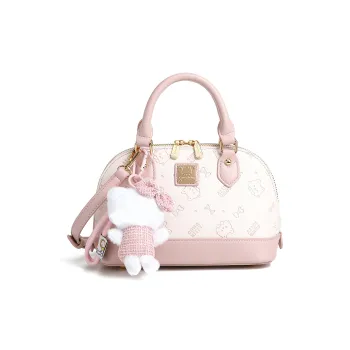 POLG PU Boston Bag Handbag Women's Cherry Blossom Pink/Pink/Apricot/Brown/Black