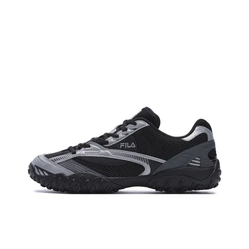 FILA ECHAPPE Slip Resistant, Abrasion Resistant, Breathable Low Top Casual Shoes Men's Black Gray Silver