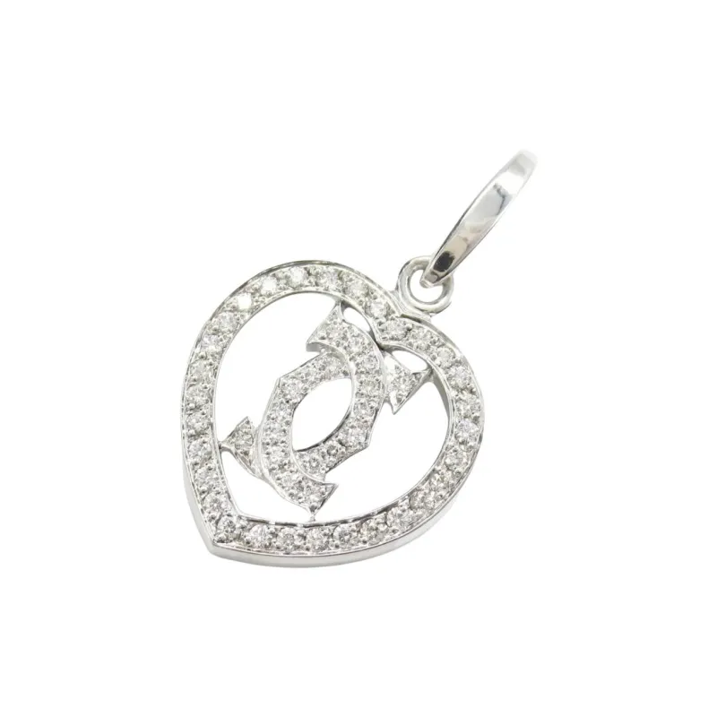 Cartier 2010s Pre owned 18kt White Gold Diamond Heart Pendant-1