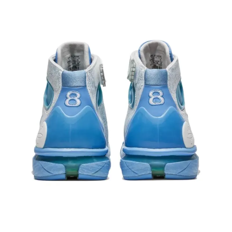 Nike Air Zoom Huarache 2K4 Anti Slip Wear Resistant High Top Vintage Basketball Shoes Unisex White Blue-3