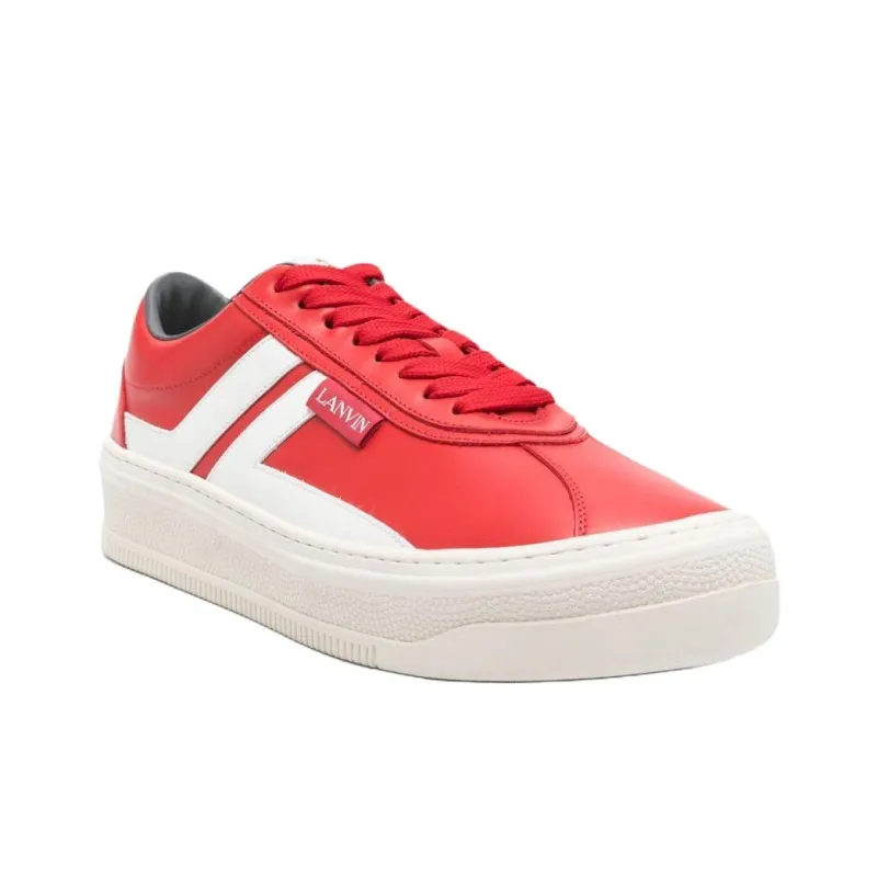 Lanvin Low Top Skateboard Shoes Men's Red-1