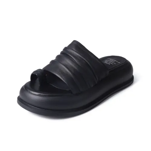 Su Yanjiao Rubber Foam Outsole Quiet Slip Resistant Cushioning Slide Slippers Women's