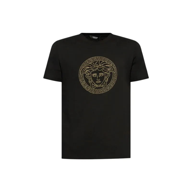 VERSACE Medusa Head Embellished Crewneck T Shirt-0