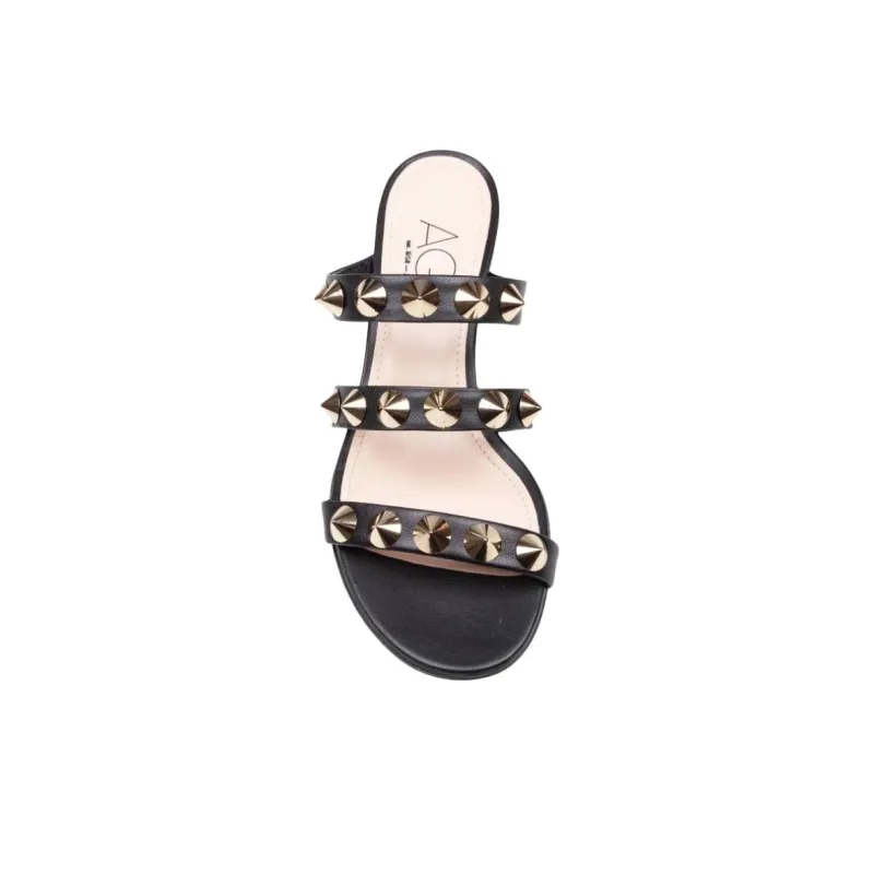 AGL Rubber Sole Abrasion Resistant Slide Slippers Women's Black-3