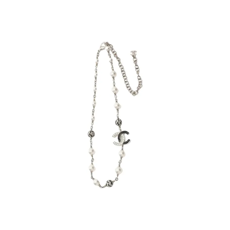 CHANEL 1986 1988 Faux pearl Chain Necklace-1