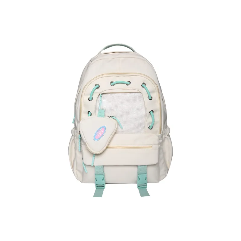 XIANGSU Nylon Backpack Unisex Green/Yellow/Blue/Black/White-20
