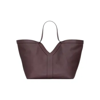 SAINT LAURENT Cow Leather Tote Bag, Shopping Bag, Handbag Tubas Women's Purple Brown