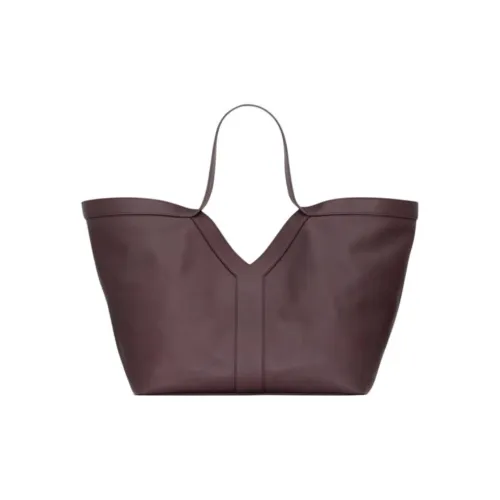SAINT LAURENT Cow Leather Tote Bag, Shopping Bag, Handbag Tubas Women's Purple Brown
