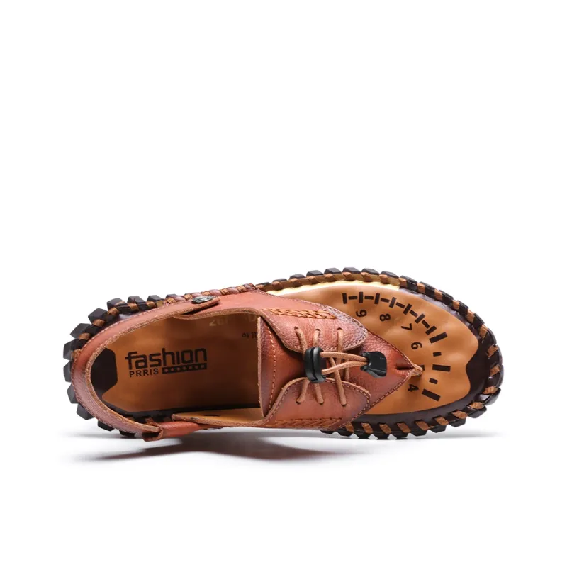 AMICNIEGD Beach Sandals Men Light Brown/Dark Brown/Khaki-5