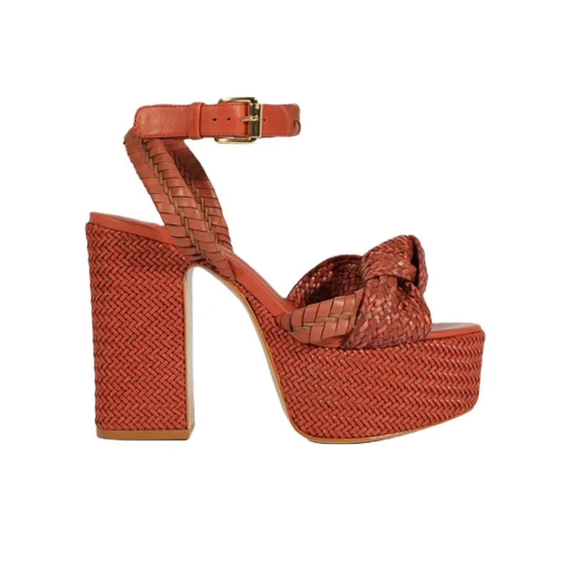 Schutz Khari One Strap Sandals 12cm Women's Orange-1