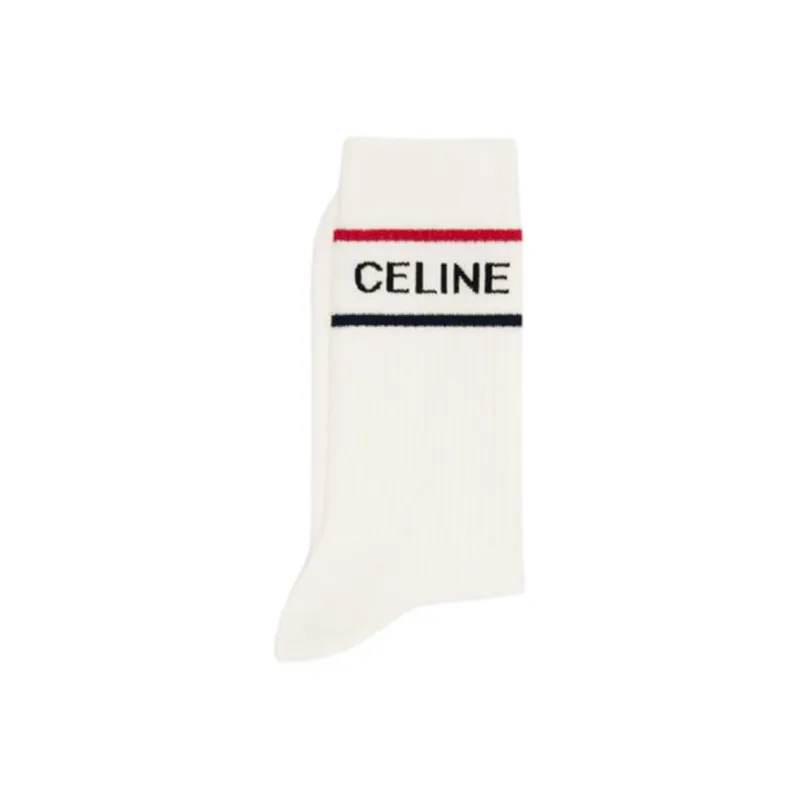 CELINE SS22 Mid-Calf Socks Men's 1 Pack White-1