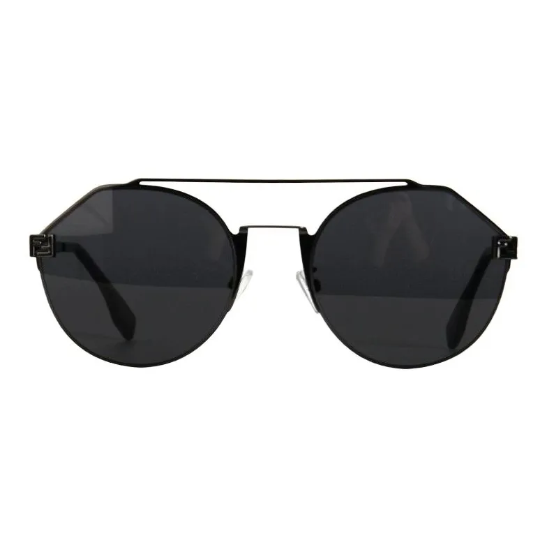 FENDI Alloy Metal Aviator Sunglasses Unisex Black-1