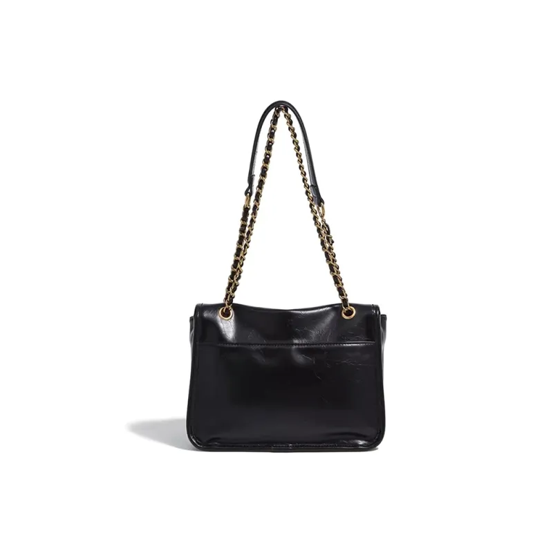 CLEVER& KETCH PU Shoulder Bag Women's Black/Ecru/Coffee-2