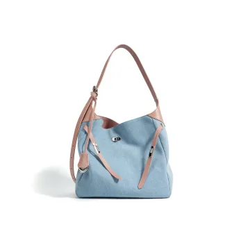 H YXIANG Denim Shoulder Bag Regular Women's Blue & Burgundy/Blue & Pink
