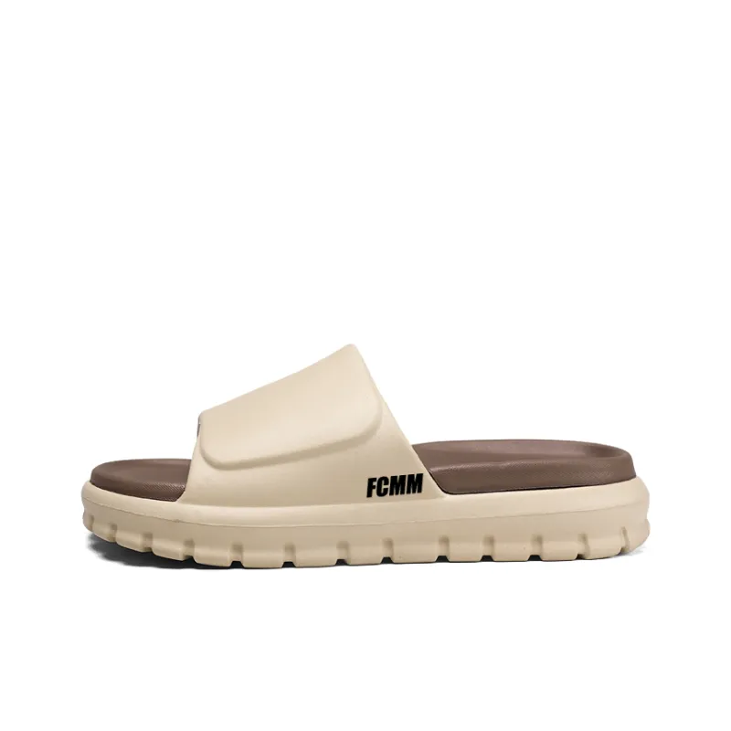FCMM Slide Slippers Unisex Khaki Brown/Black White/Pure Black/Military Green Apricot-6